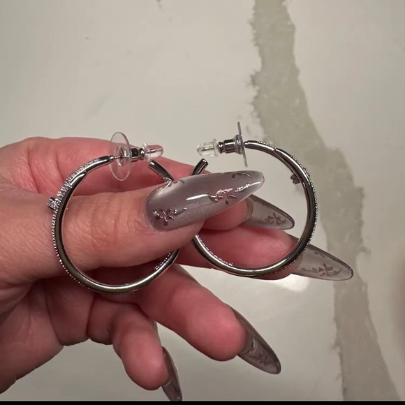 Just Un Clou Silver Crystal Nail Earrings - Picture 5 of 16